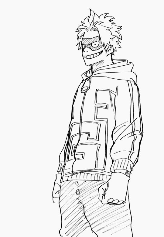 angry midoriya coloring page