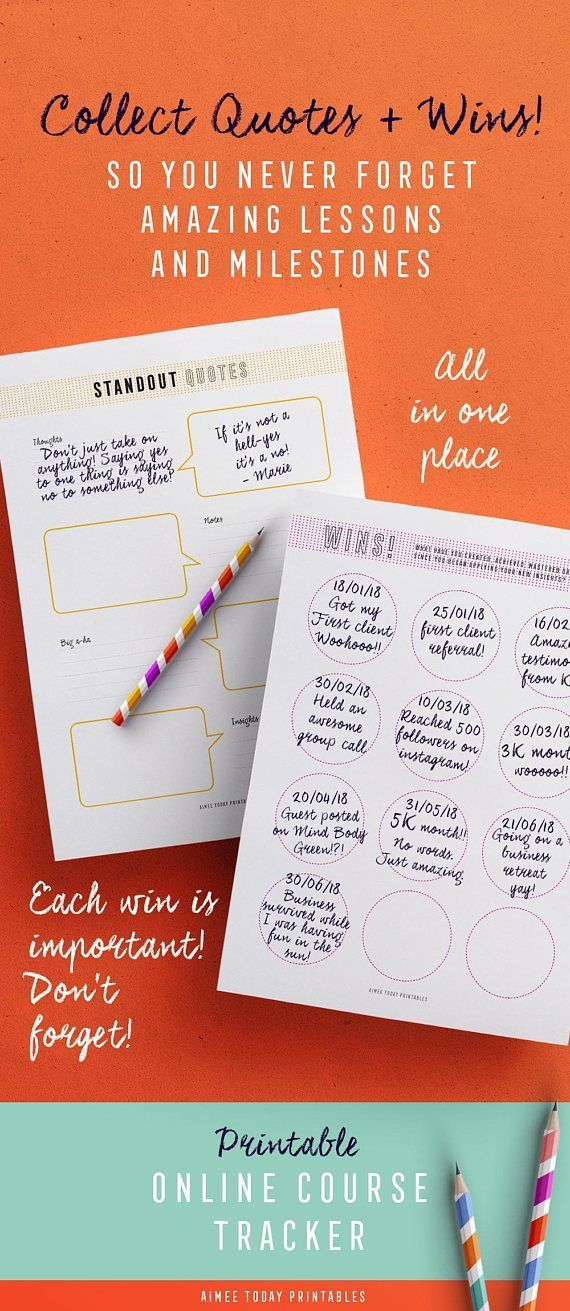 online course tracker kit printables to help you make progress on