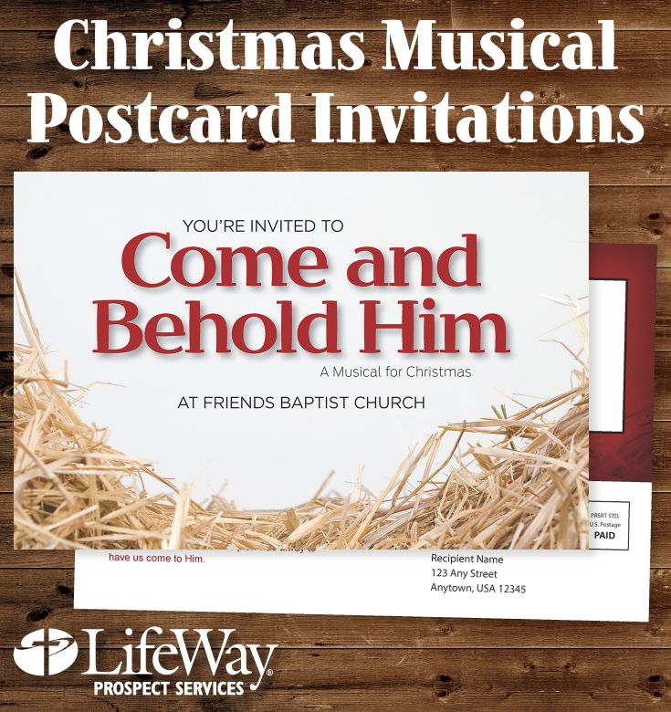 church christmas musical invitation for come and behold him come
