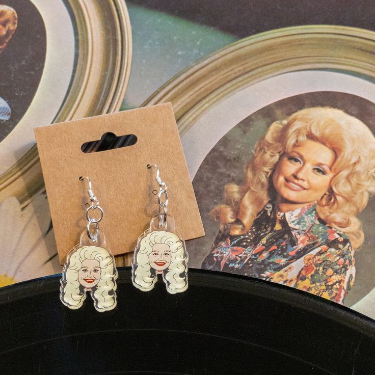 Dolly Parton Earrings Cute & Quirky Acrylic Silver-Plated | Etsy in
