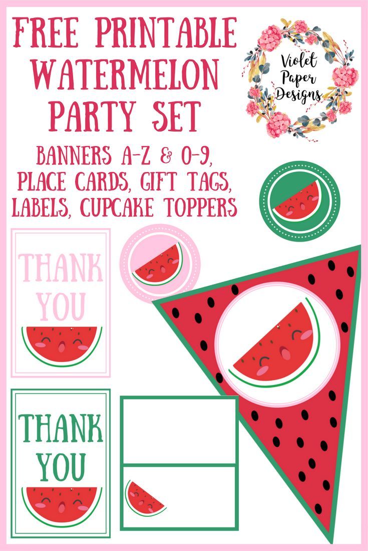 Watermelon Party Printable Favor Circles Pink Watermelon Instant Download Watermelon Printable Party Circles Watermelon Party Circles