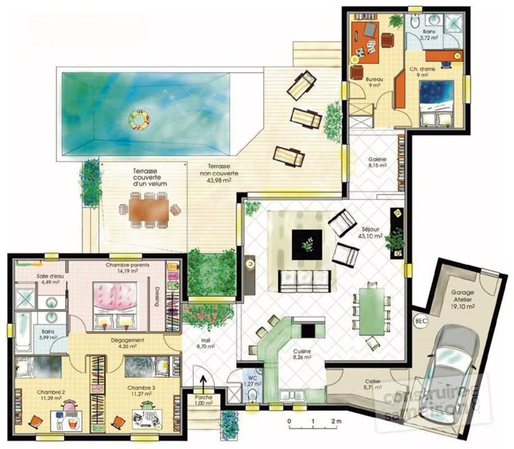 186 best plan maison images on Pinterest House blueprints, Modern - plan petite maison 70 m2 186 best plan maison images on Pinterest House blueprints, Modern - plan petite maison 70 m2