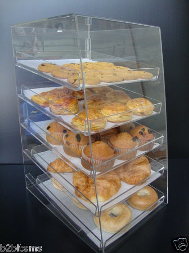Acrylic Pastry Bakery Donut Bagels Cookie Display Case With Trays Acrylic Pastry Bakery Donut Bagels Cookie Display Case With Trays