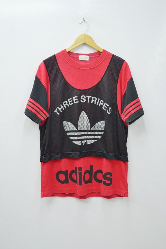 Big Size L Shirt Logo Adidas Vintage 90's Qrdhts