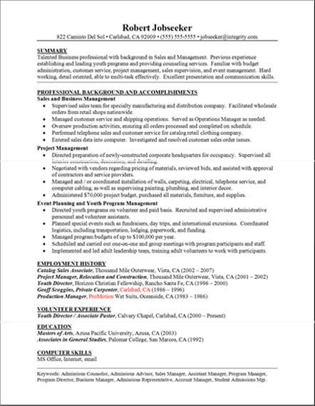 a good resume example