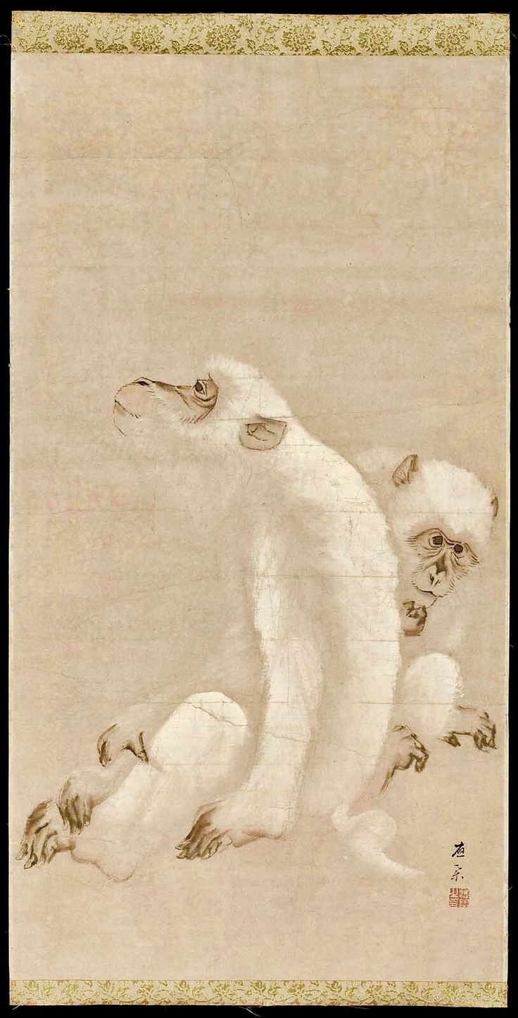 White Monkeys 白猿図Japanese Edo period–Meiji era 19th century ...