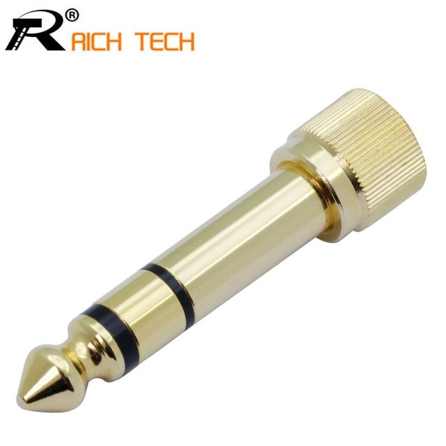 3.5mm Socket to 6.35mm Jack Stereo Plug Audio Converter Adapter GOLD PLATED New 3.5mm Socket to 6.35mm Jack Stereo Plug Audio Converter Adapter GOLD PLATED New
