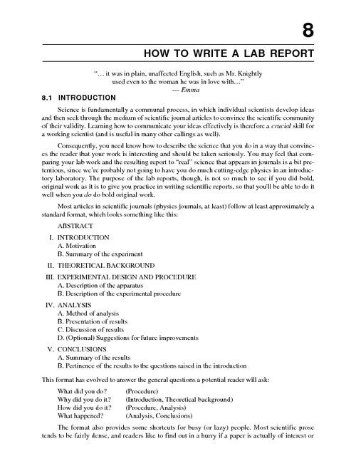 How to create a lab report
