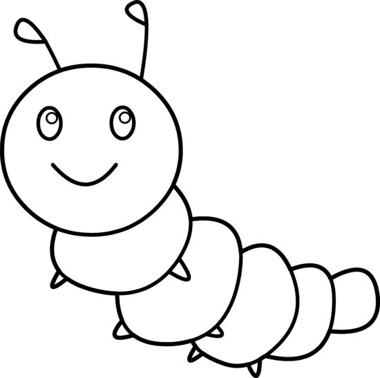 Happy Caterpillar Coloring Page Caterpillar coloring page Free clip