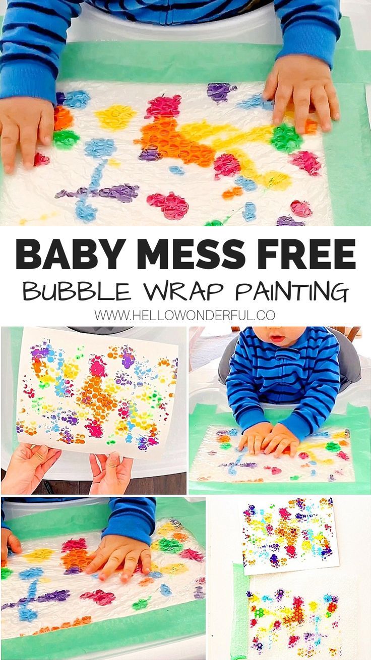 BABY MESS FREE BUBBLE WRAP PAINTING - hello, Wonderful