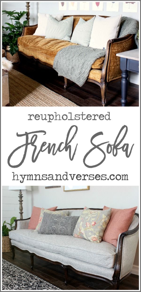 The Reveal Of My Reupholstered French Sofa I Found A Gorgeous Bergere On Craigslist An Vintage Leather Reupholstered French Sofa, Can I Reupholster My Sofa Myself