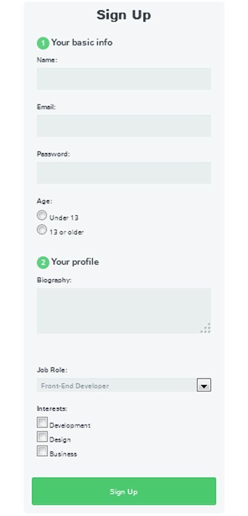 registration form samples