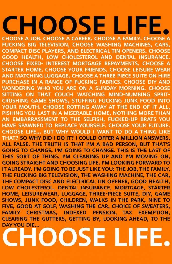 17 Choose Life Trainspotting Quote Scegliere La Vita Poster Di Film Manifesti Di Film 17 Choose Life Trainspotting Quote Scegliere La Vita Poster Di Film Manifesti Di Film