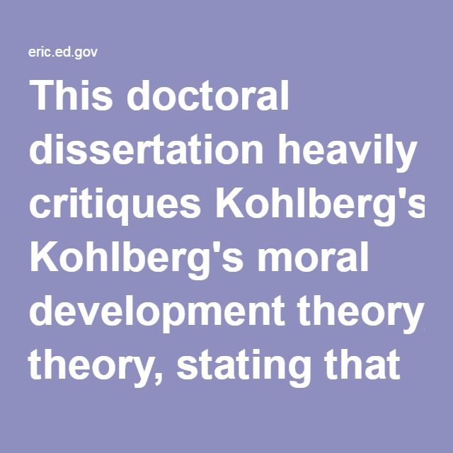 doctoral dissertation help kohlberg