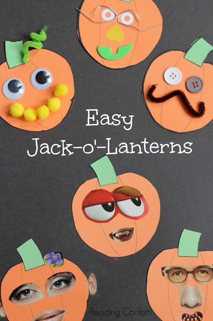 easy jack o lantern collage craft for preschoolers funny faces makes this a fun