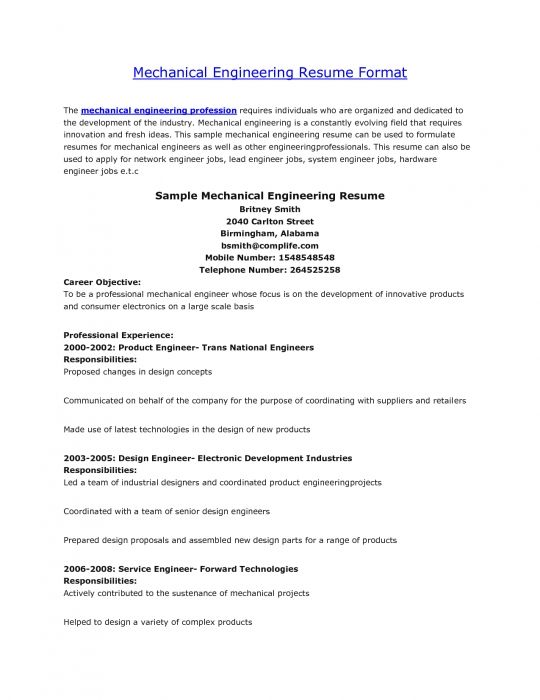 resume format mechanical engineers pdf for freshers samples with free download tech mehanical fresher