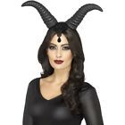 Demon Queen Horns Black Large Headpiece Gothic Halloween Fancy Dress #Costume