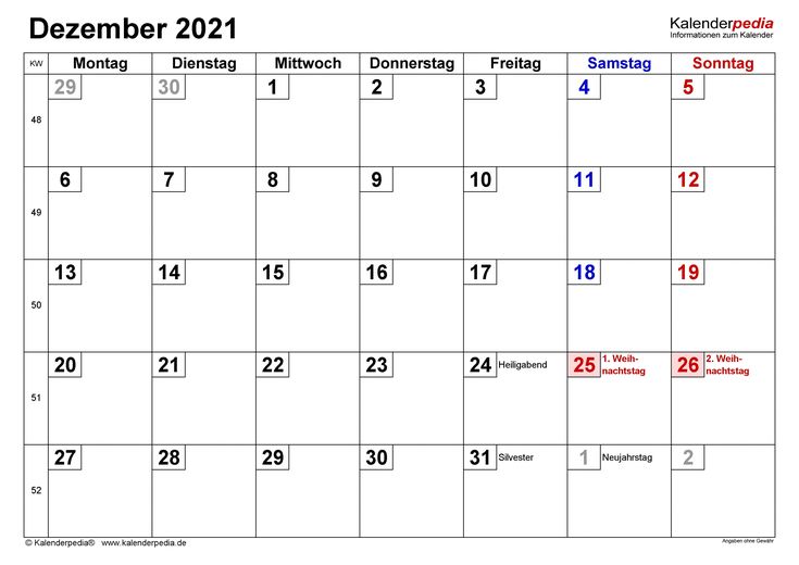 Monatsubersicht Dezember 2021 Druckvorlage Calendar Template December Calendar Blank Calendar Pages