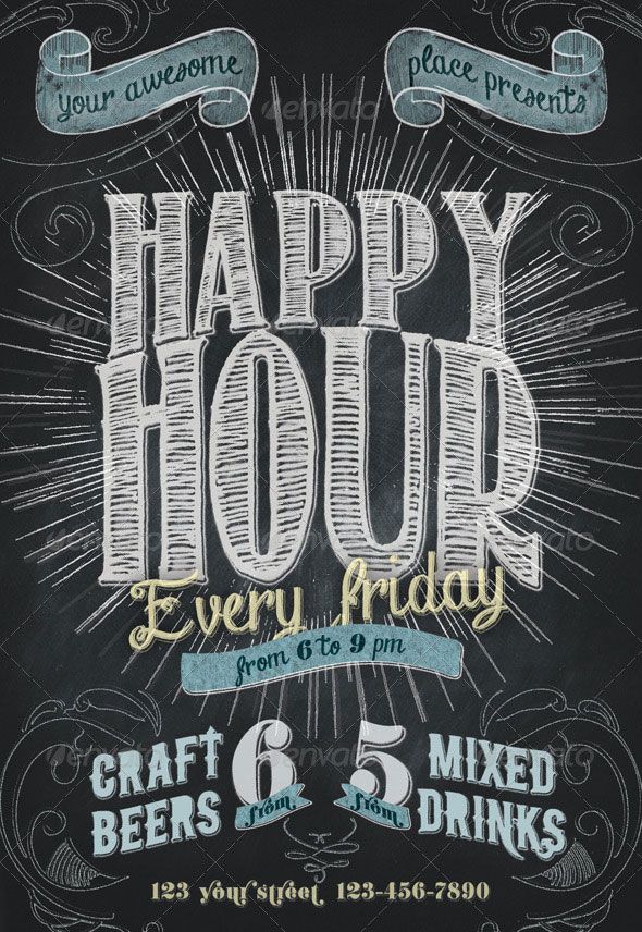 356 best c h a l k b o a r d images on pinterest mural wall chalk happy hour flyers