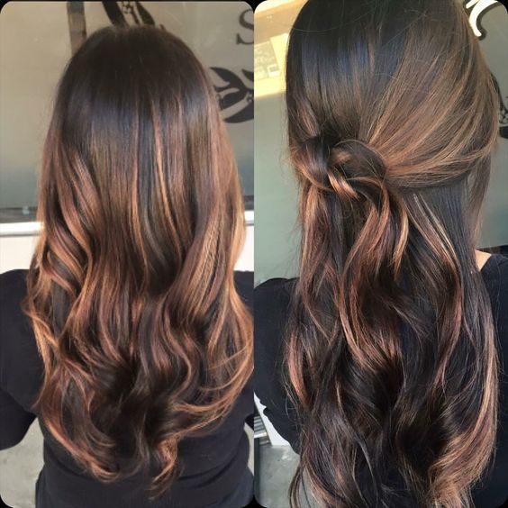 Balayage Haar Dunkelbraun