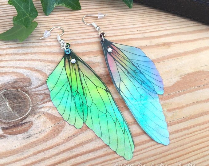 Earrings fairy wings Rainbow Fairy