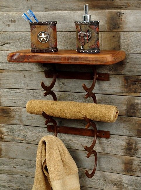 Western Home Decorating Ideas Part - 45: Horseshoe Towel Holder Found In Our Rustic Towel Racks U0026 Holders At Home Furniture Design Ideas.