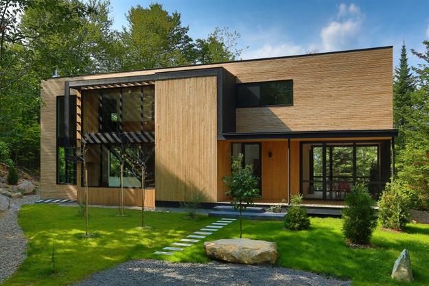 Wooden House Design With Beautiful Interiors Accentuated By Red Wooden House Design With Beautiful Interiors Accentuated By Red Accents Decks Modern And