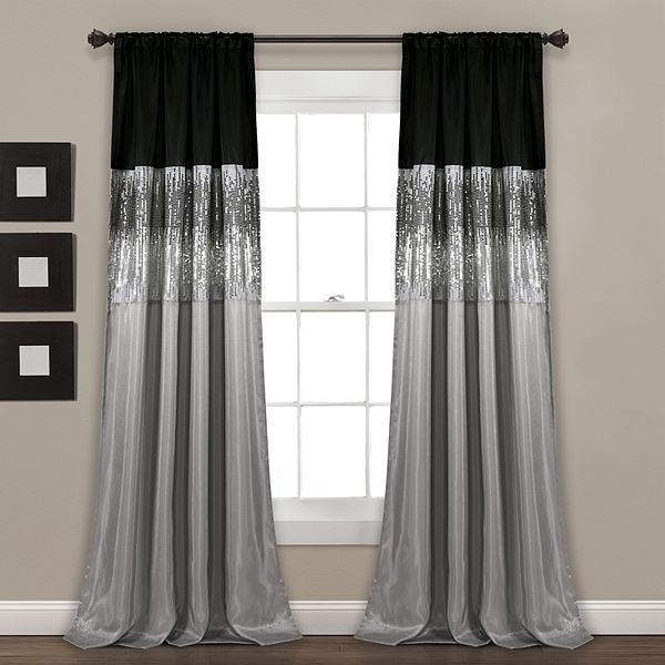 Lush Decor 1 Pack Night Sky Window Curtain Luxury Curtains Living Room Panel Night Sky Window Curtain, White Luxury Curtains
