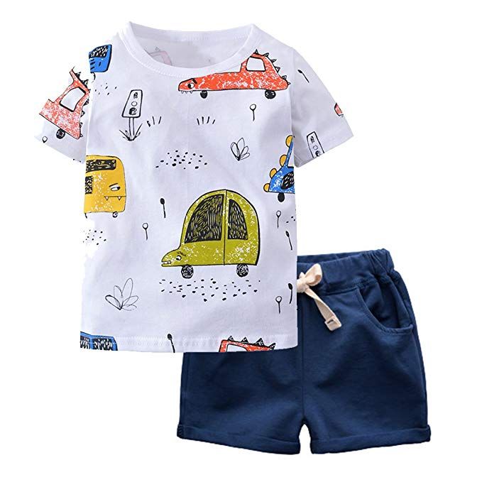 2PCS Toddler Kids Boys Summer clothes Short Sleeve T-Shirt Shorts Outfits Set