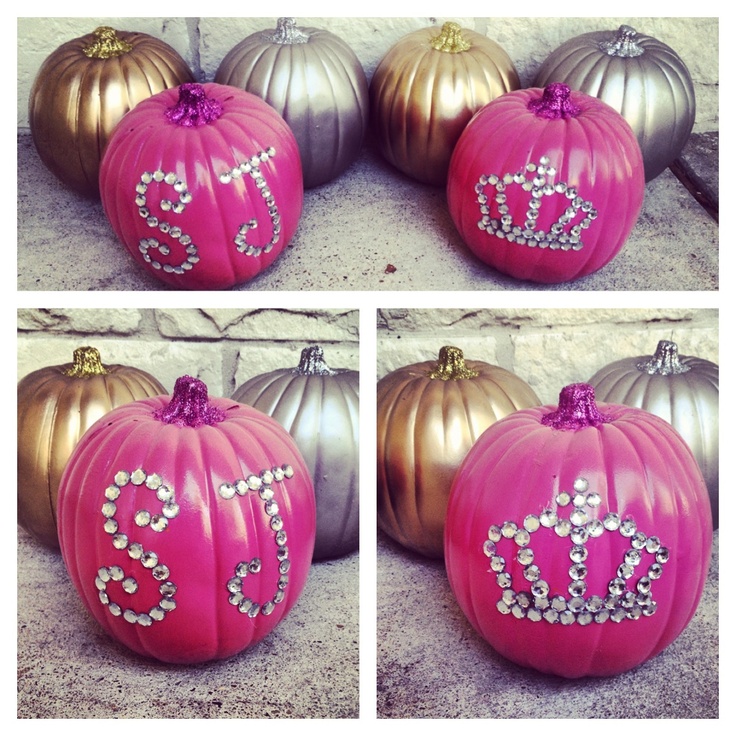 Spray Painted Pumpkins With Glittered Stems And Gems By Artastic Craft E55d657cf9a47f32cbbec80cb47231fc Halloween Parties Halloween Fun