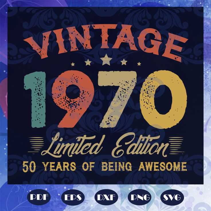 Download Vintage 1970 limited edition svg, 50 years of being ...