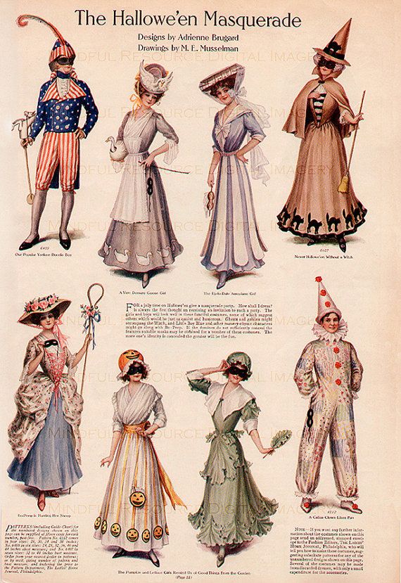 vintage halloween masquerade costume art lhj 1910 printable figures in costumes musselman gibson girl era witch - Masquerade Costumes Halloween vintage halloween masquerade costume art lhj 1910 printable figures in costumes musselman gibson girl era witch - Masquerade Costumes Halloween