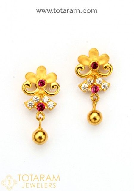 Gold Earrings For Women Jewllery Pinterest Gold Earrings For Women Online Indian 22k Back Stud South With