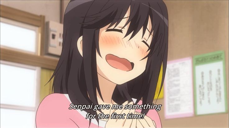 Anime girl saying senpai