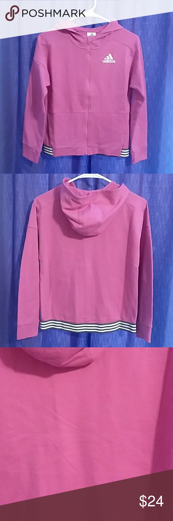 🔴NEW LISTING🔴 Adidas Hoodie (Girl's) EUC girl's pink sweatshirt ho...
