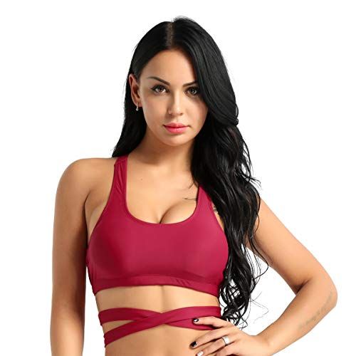 Msemis Brassière Sport Femme Soutien Gorge De Sport Yoga Bra Sans Armature Push Up Sexy Haut De