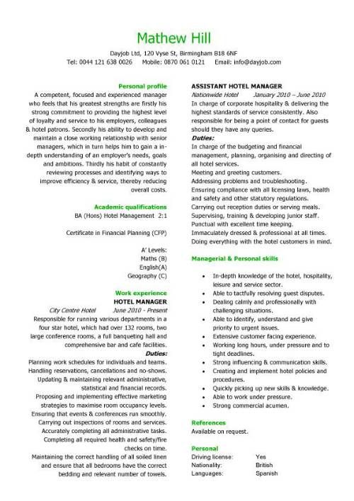 sample resume for hospitality management students sample resume for hospitality management students