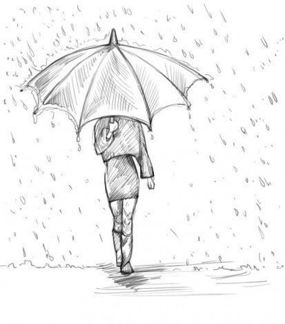 Wenn Sie ein Mädchen mit Regenschirm zeichnen wollen, dann schauen Sie mal dies...