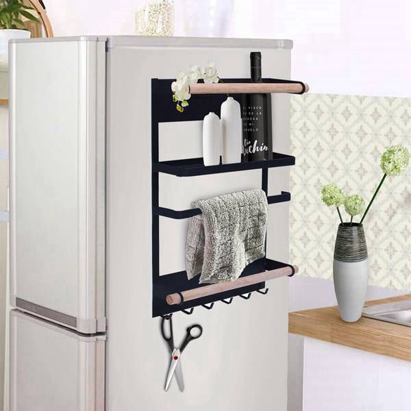 Kitchen Rack Magnetic Refrigerator Storage Rack Heavy Duty Fridge Organizer USA