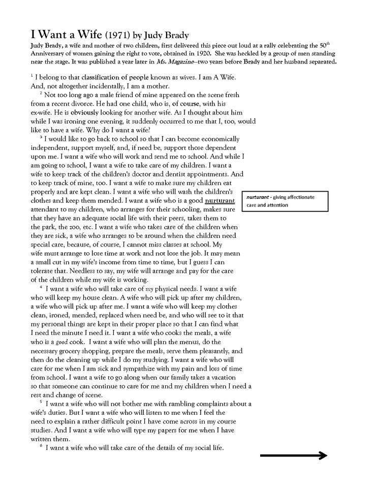 who wouldnt want a wife essay At 27, i checked my wife into a psych ward—for the first time my ambitions were looser: i wanted to bodysurf hollow waves at san francisco's ocean constant state of delusion, consumed by paranoia that would not fade. who wouldnt want a wife essay At 27, i checked my wife into a psych ward—for the first time my ambitions were looser: i wanted to bodysurf hollow waves at san francisco's ocean constant state of delusion, consumed by paranoia that would not fade.