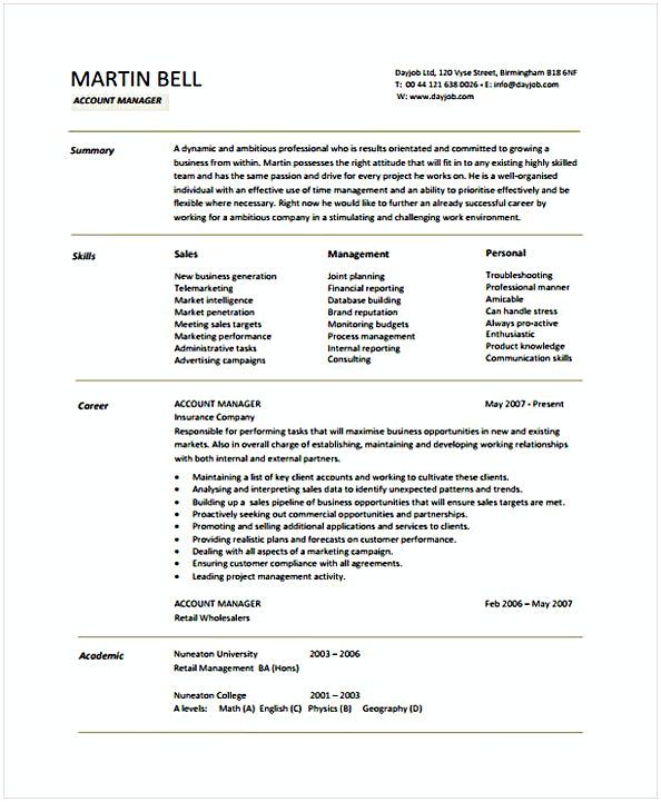 1098 best Resume template images on Pinterest - account manager resume examples 1098 best Resume template images on Pinterest - account manager resume examples