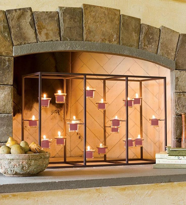 Best 25+ Fireplace candelabra ideas on Pinterest | Fireplace facade Luminara candles and Fire place decor