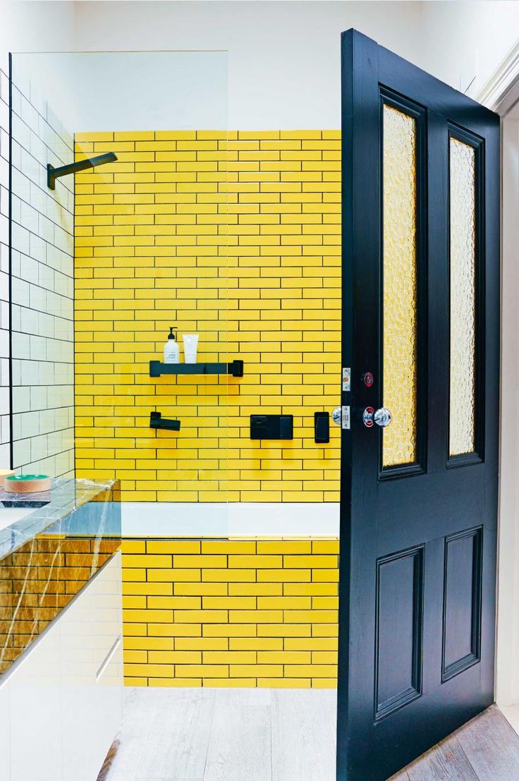 Best 25+ Yellow tile bathrooms ideas on Pinterest ... Yellow And Black Bathroom
