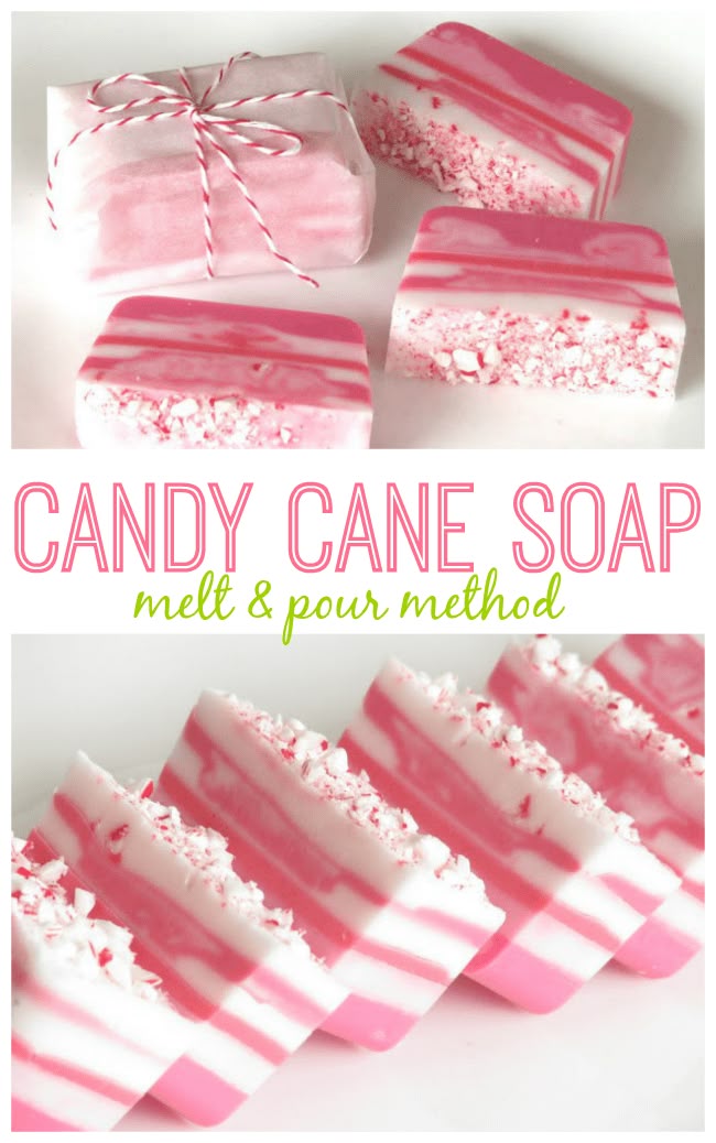 Melt and Pour Candy Cane Soap Tutorial for Easy Holiday Gifts!