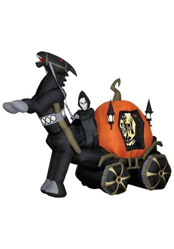 buy halloween decorations 6 tall airblown halloween inflatable reaper carriage with horse at halloween christmas shop - Blow Up Halloween Decorations buy halloween decorations 6 tall airblown halloween inflatable reaper carriage with horse at halloween christmas shop - Blow Up Halloween Decorations