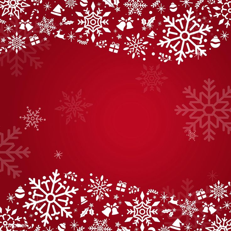 Merry Christmas red wrapping paper background with snowflakes