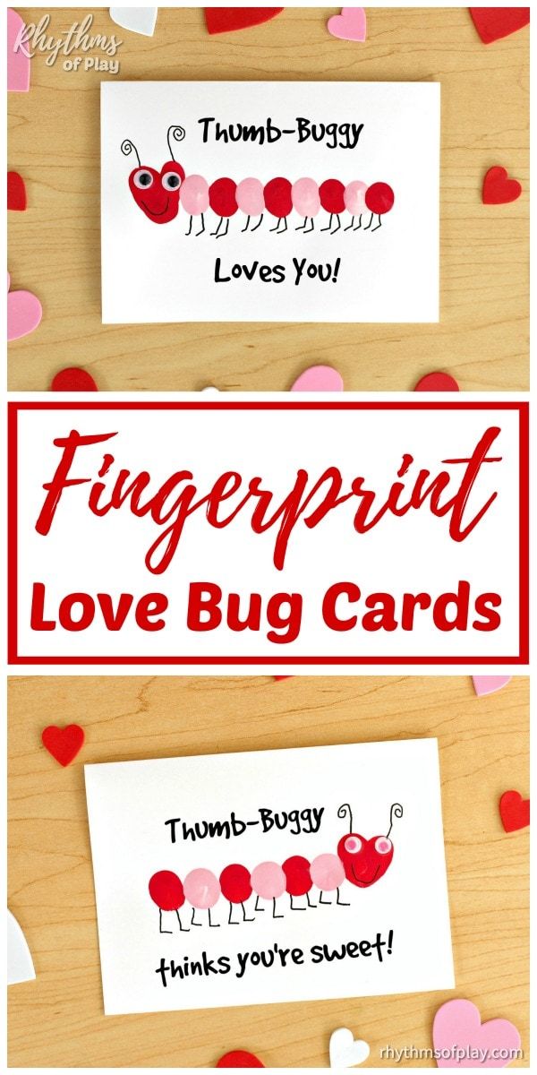 fingerprint love bug cards homemade valentines day cards