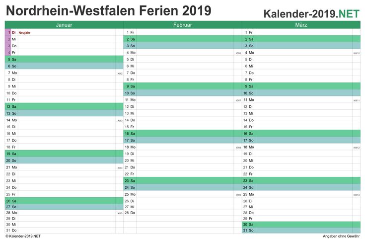 Nrw Quartalskalender 2019 Mit Ferien Budget Sheets Rheinland Baden Wurttemberg