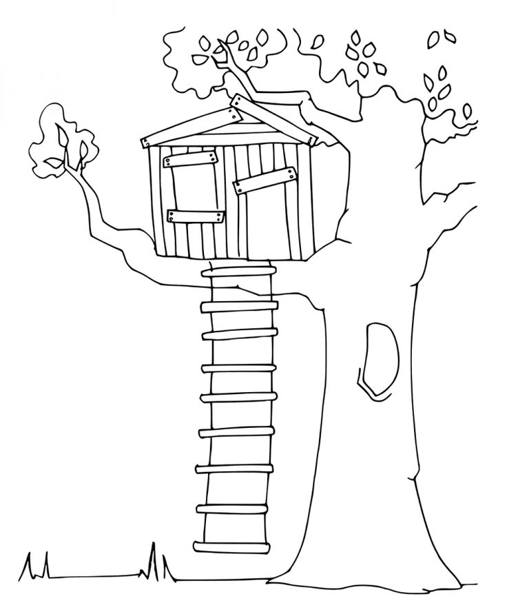 Treehouse Coloring Pages - Best Coloring Pages For Kids | Coloring Pages For Kids, Coloring Pages, Tree House