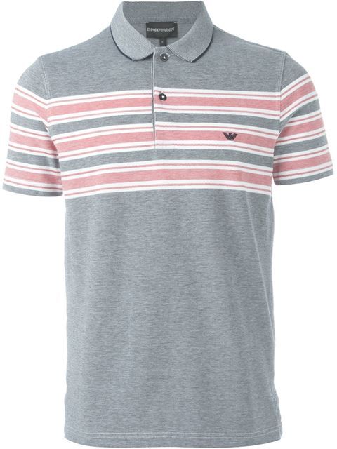 Emporio Armani Polo Shirt Grey Mens Emporio Armani Polo Shirt Grey Mens